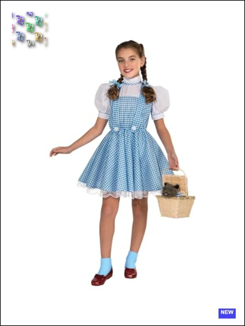 Dorothy Costume Dress with Hair Bows Kids Girls